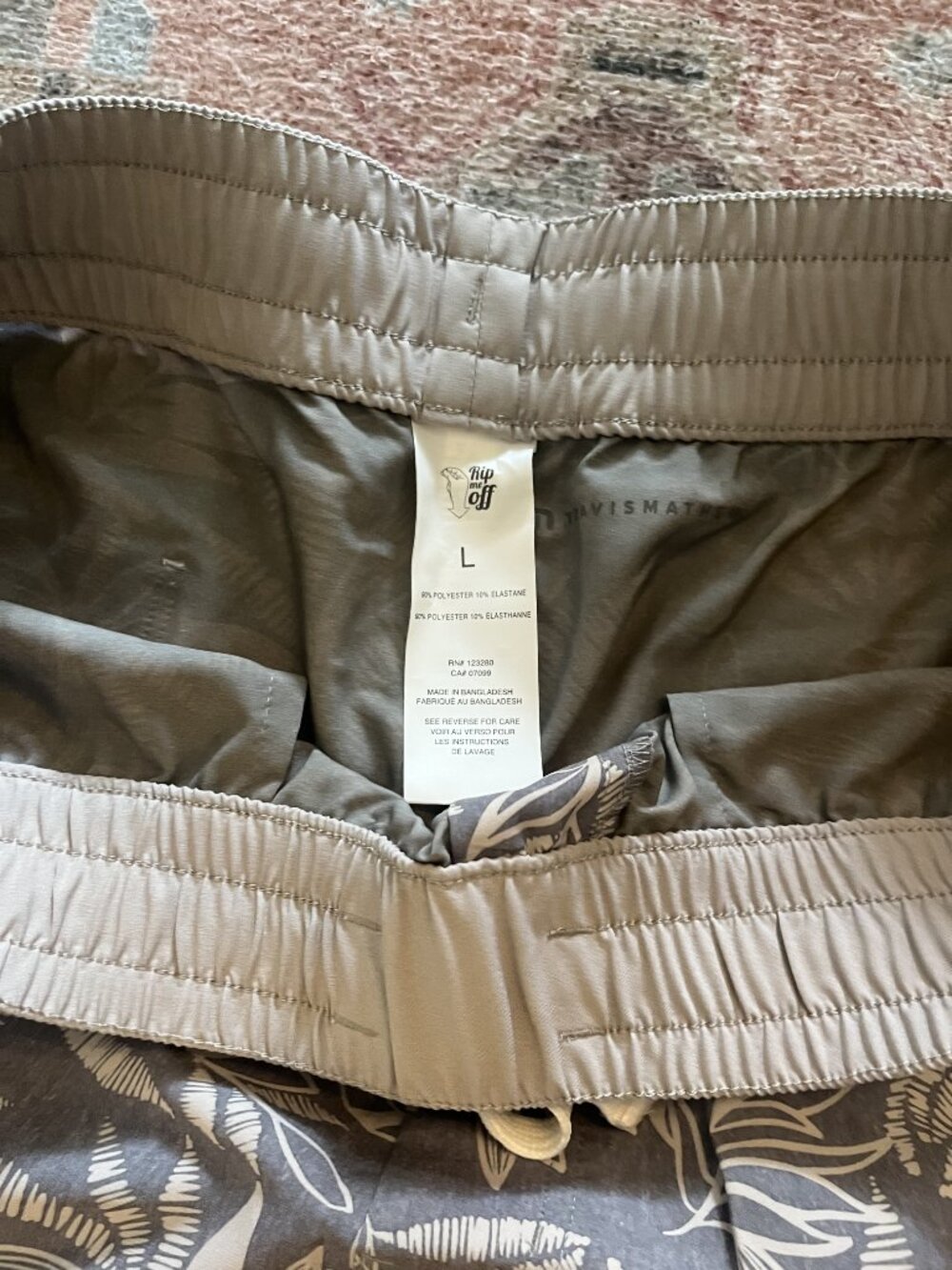 NWT Travis Mathew Tropical Palm Print boardshorts Gray Tan L - Picture 4 of 5